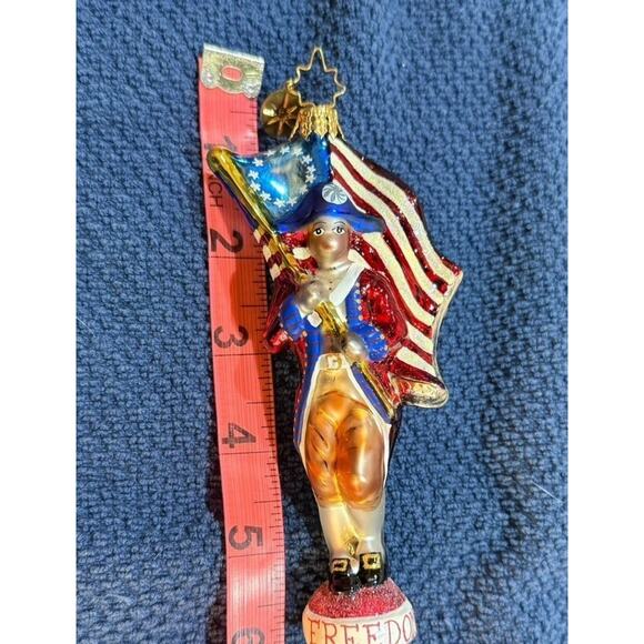 Christopher Radko Patriotic Revolutionary Soldier Flag Colors Freedom Ornament - Picture 10 of 10
